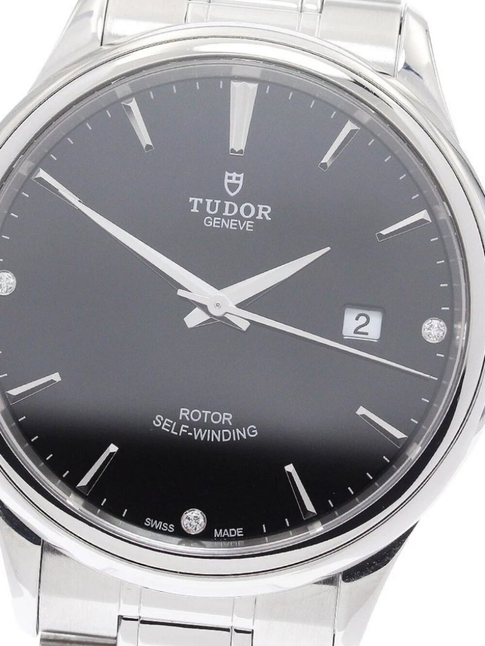 TUDOR style 12700 3P diamond Date Black Dial Automatic Men's Watch